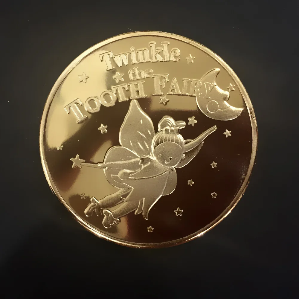 

Creative Kids Tooth Change Gifts Physical Metal Coin Crypto Commemorative Coin Gold Plated Tooth Fairy Commemorative Coin