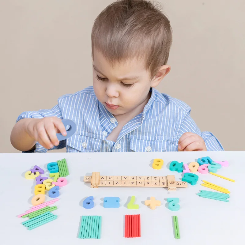 

Wooden Children's Mathematics Early Education Enlightenment Teaching Aid Set Number Learning Counting Sticks STEM Toys Gift