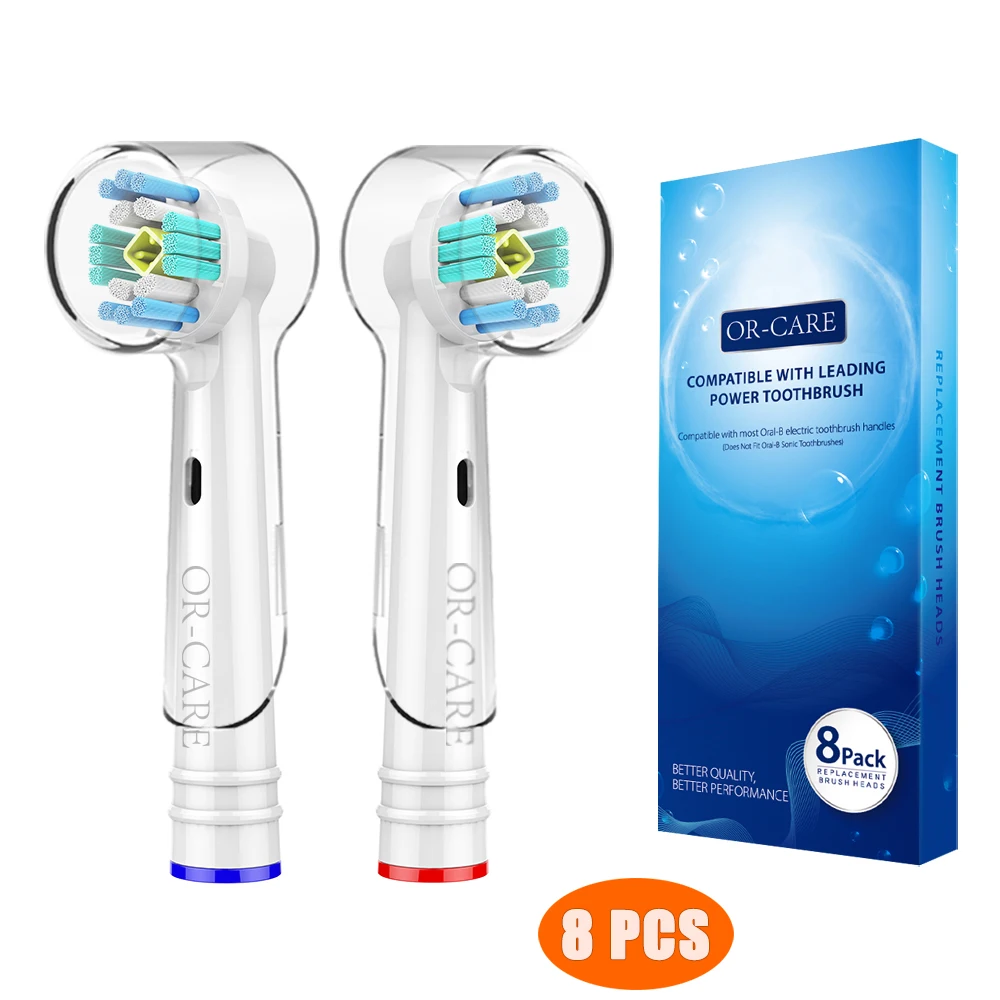8 шт. белые насадки для зубной щетки 3D PRO Oral b зубных щеток с колпачки подходят