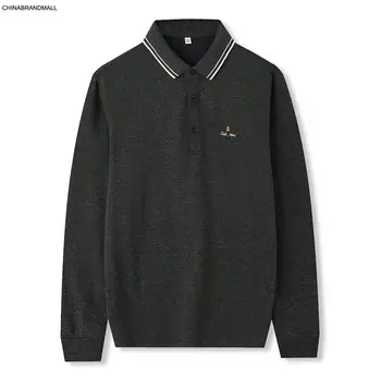 

Men Long Sleeve T Shirt Lapel Loose Fat Man Plus Fat Plus Size Length Sleeve Backing Shirt Middle Age Thin Section Solid