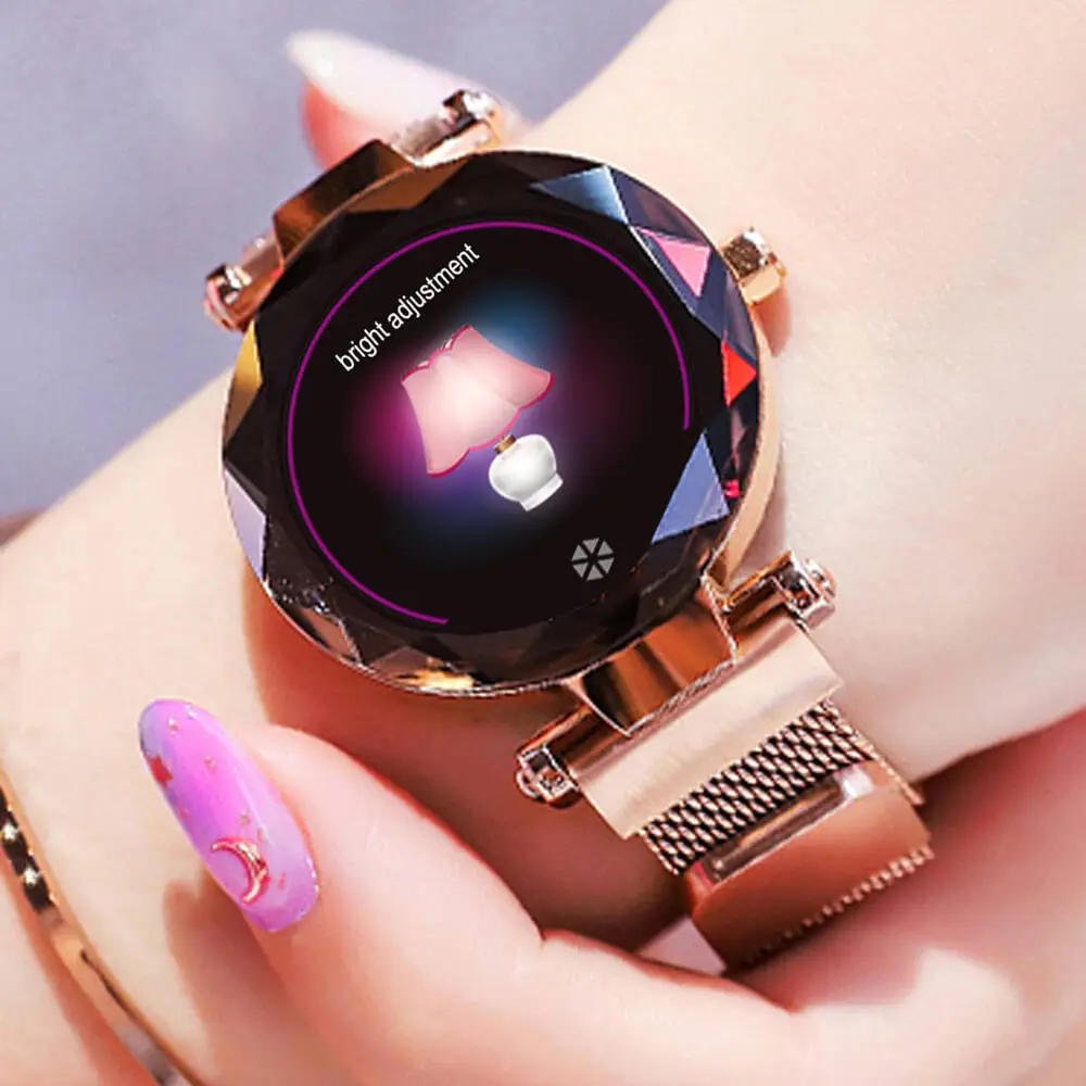 HI18 Смарт-часы, умные часы, reloj inteligente, relogio, android, трекер, монитор, montre, подключение akilli saatler zegarek, для женщин и мужчин - Цвет: Champagne gold