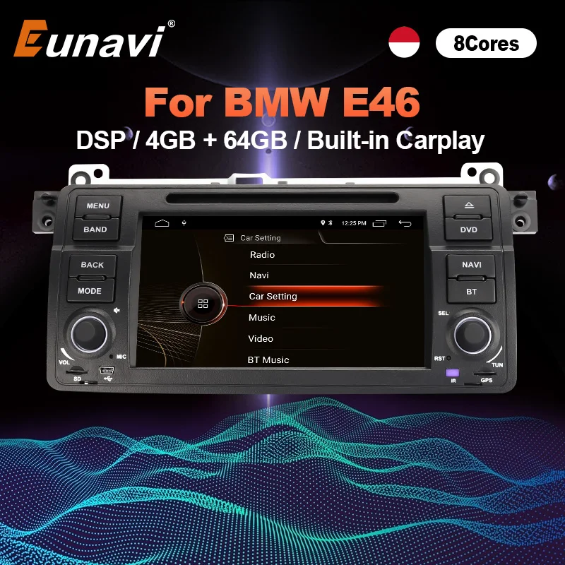 Eunavi 1 Din Android 10 Car DVD Player For BMW E46 M3 Rover 3 Series Multimedia 7 inch Radio Stereo 1Din GPS Navigation DSP USB
