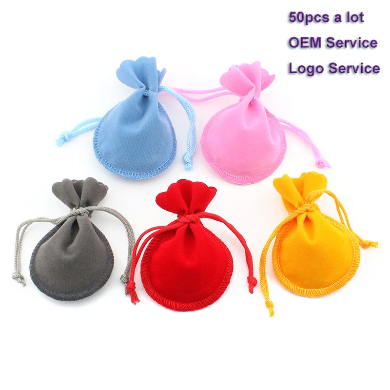 Velvet Packing Bag Drawstring Gift Bag 50pcs/Lot 7x9 9x12 Used for Wedding Candy Cake Bag Advertising bag  Jewelry Pouch