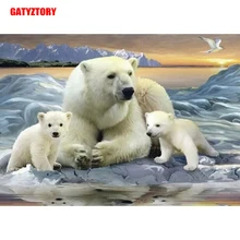 GATYZTORY, 3D алмазная живопись, полная квадратная дрель, сделай сам, домашний декор, ремесло, стразы, мозаичная картина, фото, подарок на заказ, белые медведи