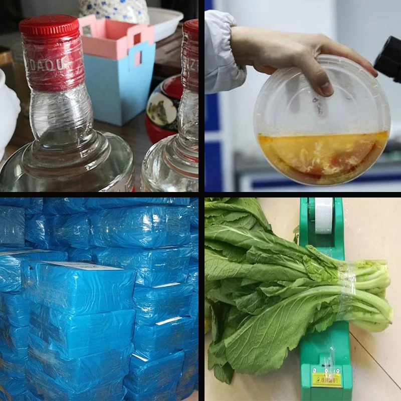 2 Roll /200 Meters PE Environment-friendly Wrapping Film Baling Film Packing Takeaway Sealing Plastic Wrap thickness 0.015mm 6
