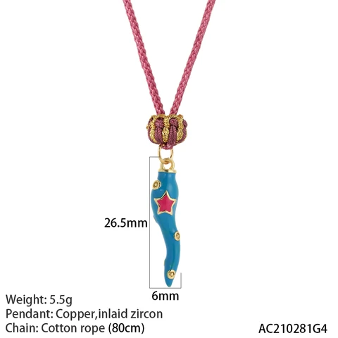 Boho Hot Chili Neckalce for Women Colorful Star Moon Collars Adjustable Chains Link Woman's Pendant Friend Gift Butterfly
