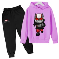 Spiderman- Tracksuits Kids Hoodies Boy Girl Sweatshirt Clothes Set America Heros Hooded Pants Suit Deadpool- Pullover Sportwear little kid suit