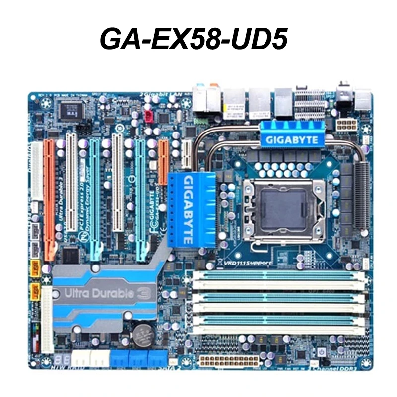 Материнская плата для настольного ПК GIGABYTE GA-EX58-UD5 LGA 1366 Core i7 DDR3 24G USB3 SATA3 ATX 24 ГБ X58 UD5