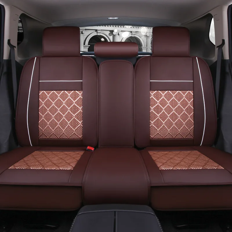 

Car-following Good Viscose Leather Car All Edges Included Seat Cushion Four Seasons Universal Car Cushion Seat Cover Breathable
