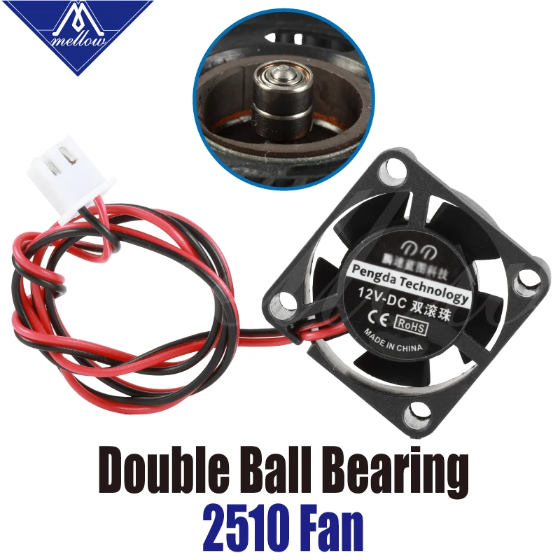 1 шт 12V/24V 2510 вентилятор 3D принтеры небольших охлаждающих двойной шар медведь для