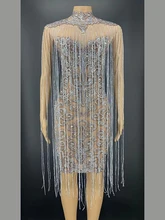 Ordinary Fringes dance Bar CostumeShort Prom Dresses 2021 Sexy High Neck Tulle Beading Mini Party Dresses Crystals Prom Gowns