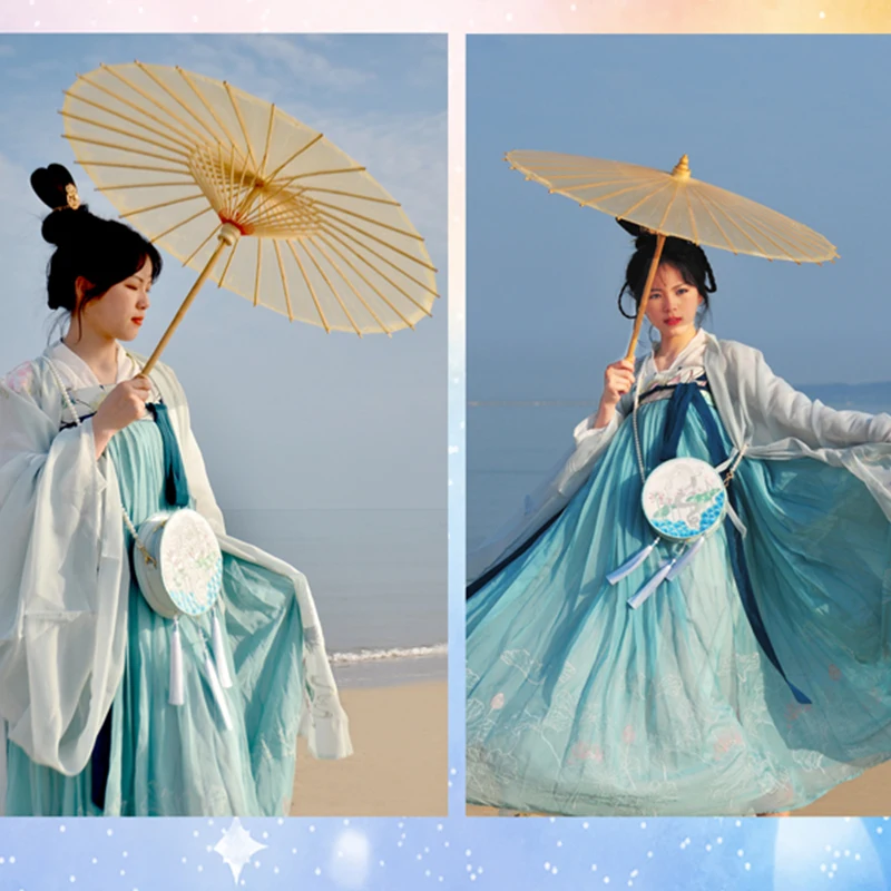 Angelatracy Hanfu Chinese Tiger Dragon Embroidery Tassel Rabbit Sheep Snake Horse Mouse Cow Monkey Pig Shoulder Circular Bags