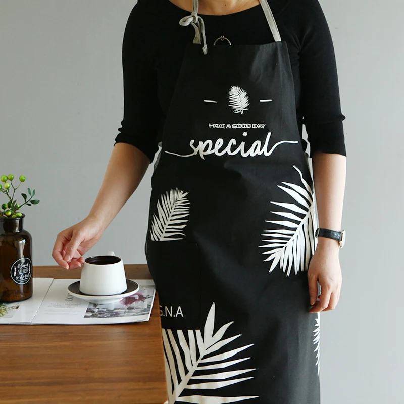 New Brief Nordic wind 100% cotton apron Coffee shops and restaurant work apron kitchen cooking Baking aprons for woman man bib