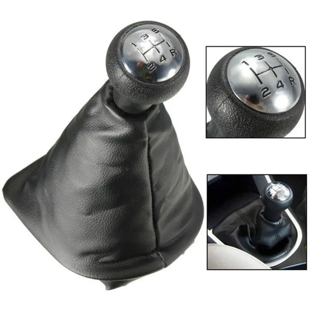 

FOR PEUGEOT 207 307 406 GEAR SHIFT STICK GAITER KNOB 5 SPEED BLACK CHROME LEATHER