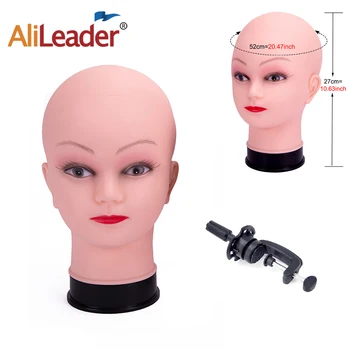 

Alileader Bald Mannequin Head With Stand Practice Bald Training For Hat Necklace Glasses Wig Display Head Manikin Head Model