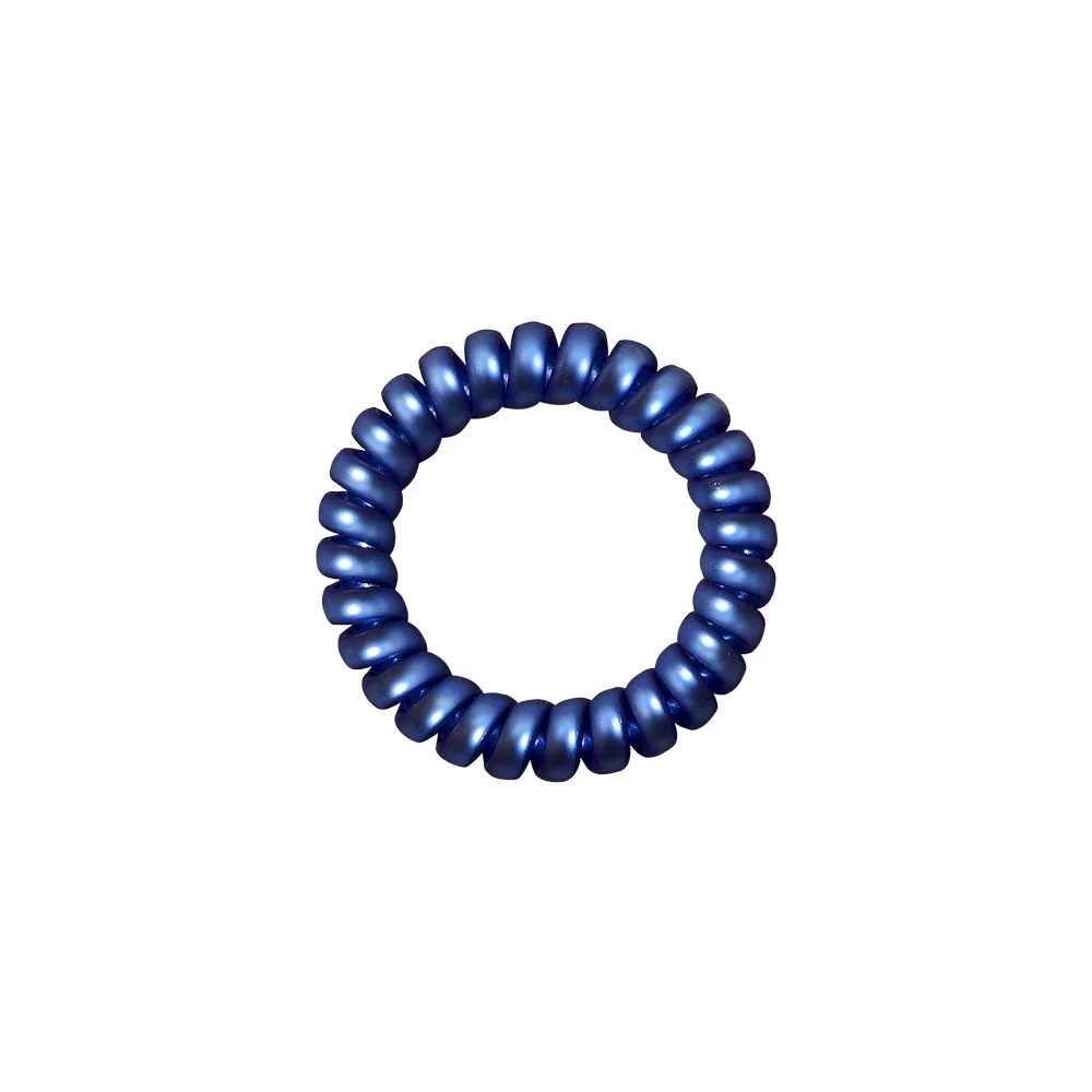 Elegante Royal Blue Spirale Haar Bands Hohe Qualität Telefon Draht Haar Krawatten Für Dame Elastische Haar Seil Silikon Headwear – Detail 5