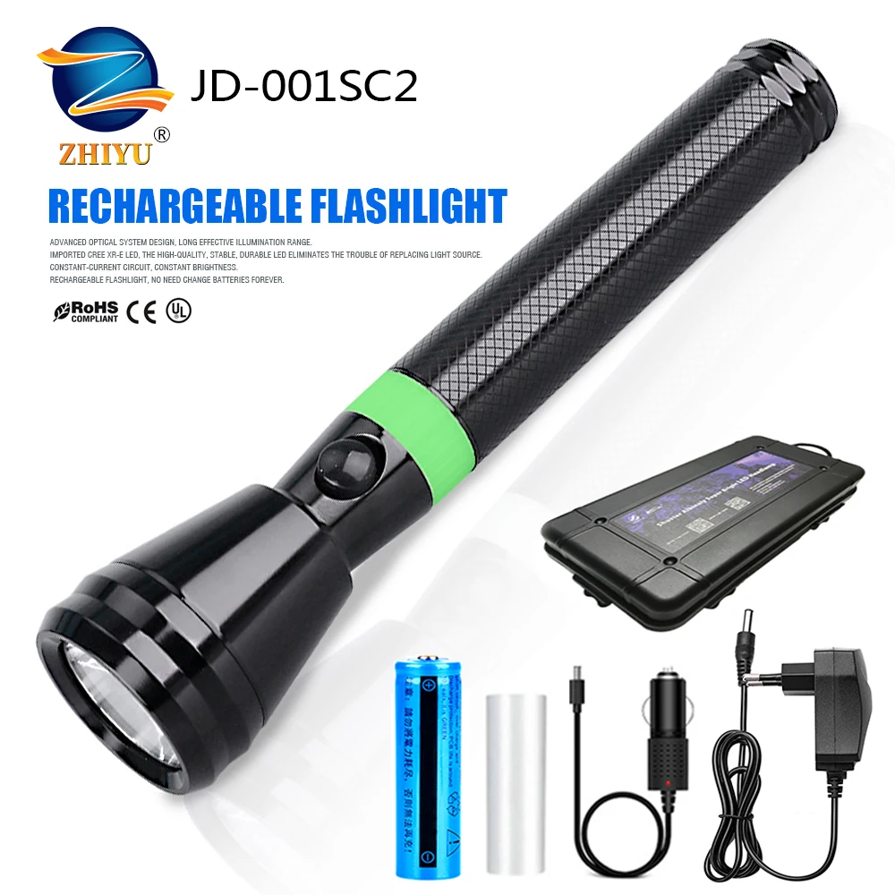 

Super Bright LED Flashlight with CREE Wick Comparable To Sun Rays Waterproof Self-defense Torch One Lighting Modes for Camping