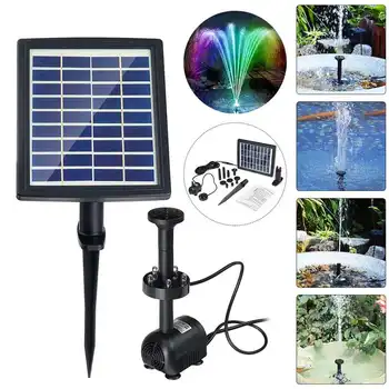 

2.8W Ground Solar Fountain Pump Waterproof LED Light Solar Panel With Submersible Pump For Bird Bath Garden Decoration Fountain