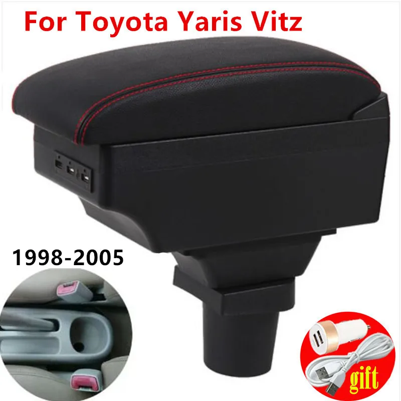 Подлокотник для Toyota Yaris Vitz хэтчбек 1998-2005 центральной консоли ящик хранения с USB