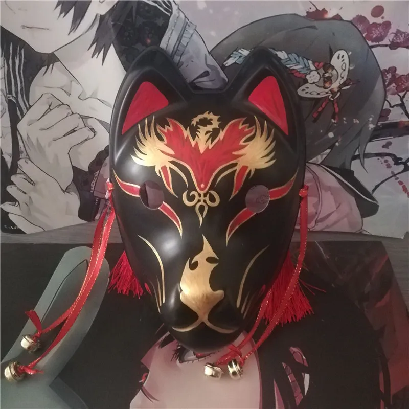 Fate Grand Order маска полное лицо ручная роспись японский костюм кицунэ маски лисы костюмы мультипликационных персонажей на Хэллоуин