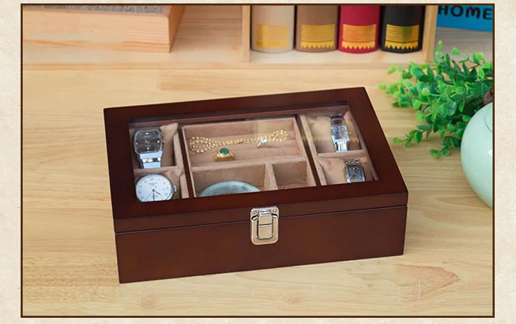 Neue Holz Schmuck Boxen Mode Frauen Schmuck Organizer Box Ohrring Fall Lagerung Ring Display Fall – Detail 7