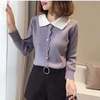 

Women's sweater, chiffon sleeve, spring dress, 2020 style, with a base coat, thin air in spring and Autumn