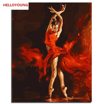 

Ballet Dancing Girl Arcylic Digital Painting By Numbers On Canvas Frameless Wall Pictures Art For Living Room Home Decoration