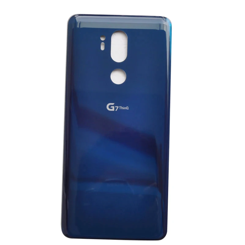 Blue ZUCZUG Стекло Батарея крышка для LG G7 ThinQ G7+ G710 G710EM сзади Корпус задний Чехол с клей+ логотип Запасная часть - Цвет: Blue