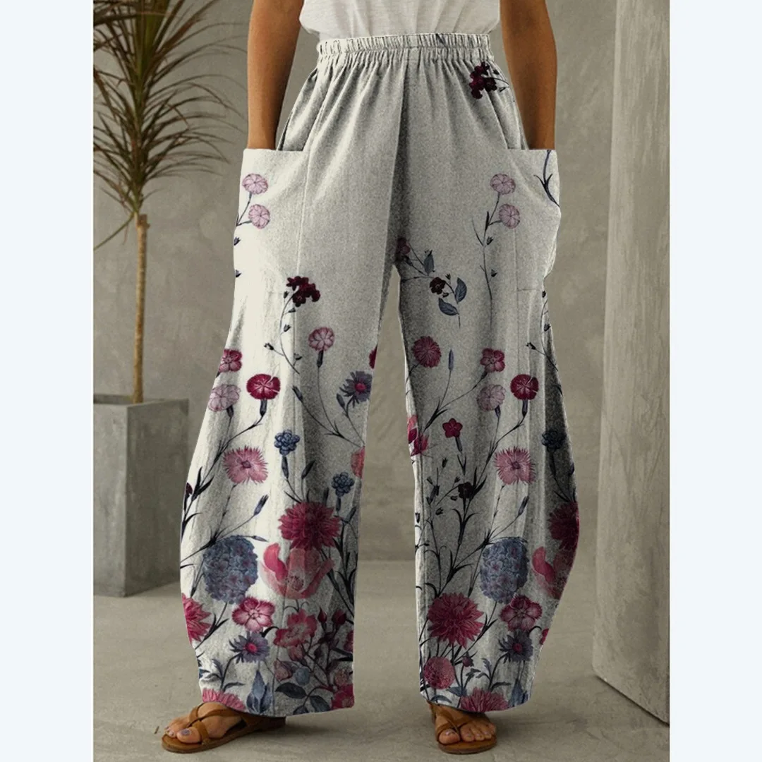 dickies pants New Bohemian Floral 3D Print Women Long Pants Oversized Streetwear High Waist Vintage Pockets Harem Pants Girls Trousers Bottoms work pants