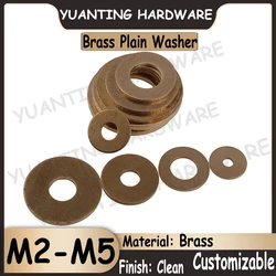 10Pcs-50Pcs H59 Brass Plain Washer M2 M2.5 M3 M4 M5 Copper Washers GB97 DIN125 Plain Gasket Shim Brass Gasket