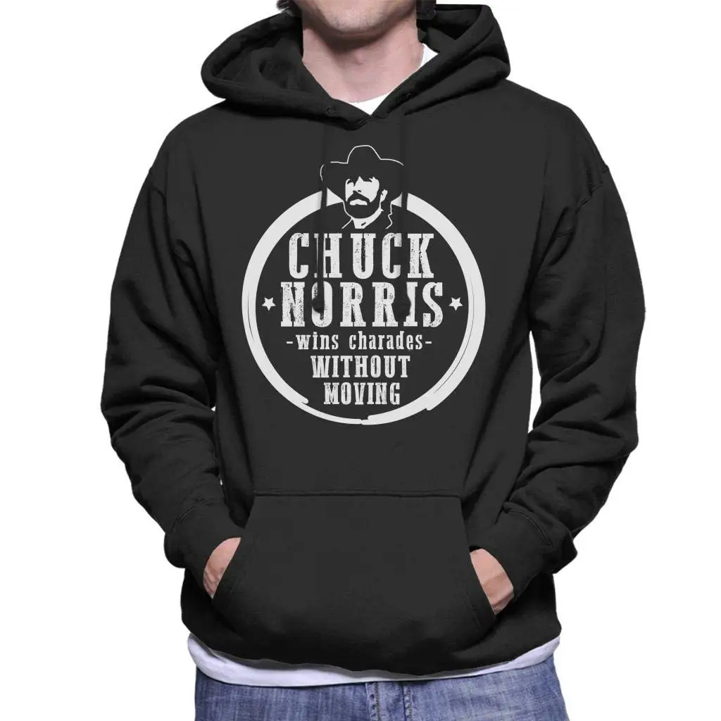 Chuck Norris Wins Charades Without Moving Men's Hooded Sweatshirt |