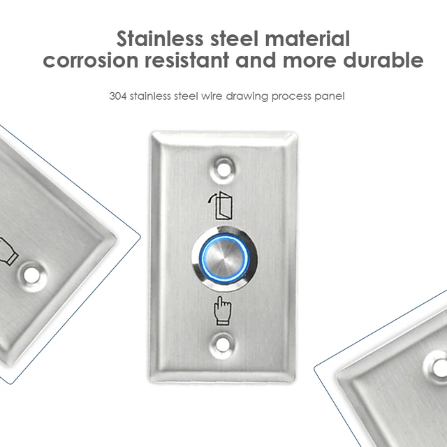 Backlight Stainless Steel Exit Button Switch Door  Push Sensor Opener Release for Access control system 2