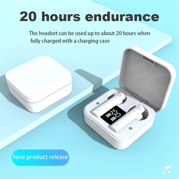 

2020 New TWS Arrival Wireless Headphones LED Bluetooth 5.0 Earphones Earbuds Touch Control Sport Headset Noise Cancel With Mic