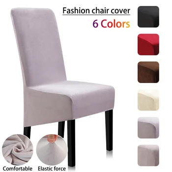 

Large Oblique Back Solid color Chair cover Spandex Dining Chair Covers Anti-dirty Stretch Chair Cover Kitchen Living Room