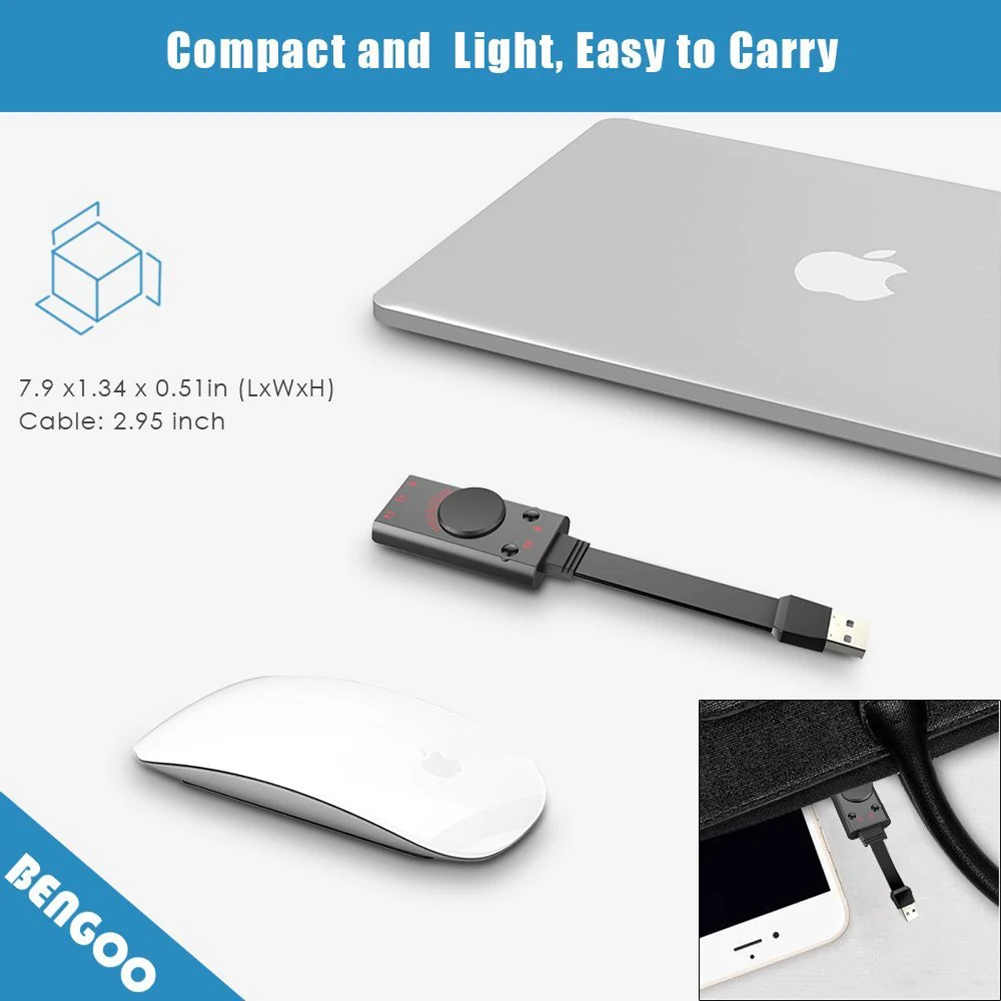 USB адаптер для звуковой карты Внешний USB 2,0 аудио стерео звуковая карта конвертер с 3,5 мм Aux для гарнитуры ПК ноутбук Настольный