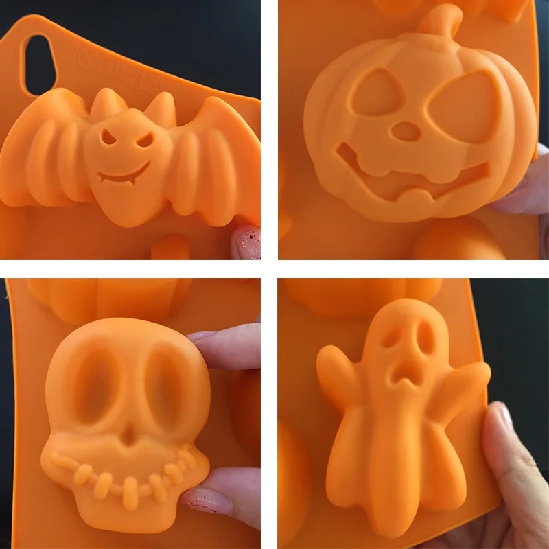 Halloween Pumpkin Form Silicone Mold 6 Cavities Baking Cake Soap Cookie Cutter DIY Cake Decorating Tools Kitchen Pastry Mold