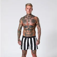 Мужские шорты для бега Бодибилдинг быстросохнущие полосатые шорты джоггеры длиной до колена спортивные мужские тренажеры фитнес тренировки мужские шорты