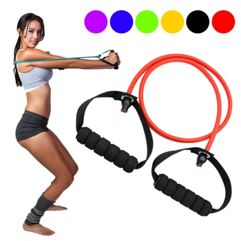 

2020 120cm Yoga Pull Rope Elastic Resistance Bands Fitness Workout Exercise Tubes Practical Training Rubber Tensile Expander