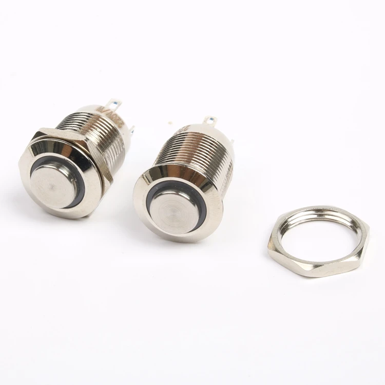 

12mm metal push button switch with ring LED light small waterproof self-reset ring high head LED12V24V