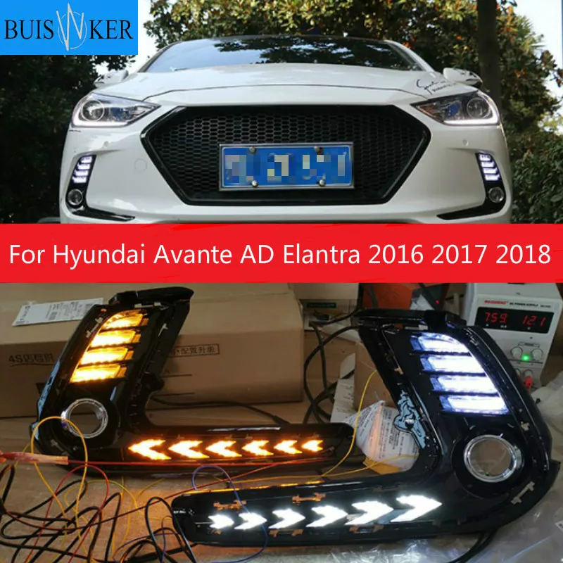 2 шт. светодиодный светодиодная противотуманная фара для Hyundai Avante AD Elantra 2016 2017 2018