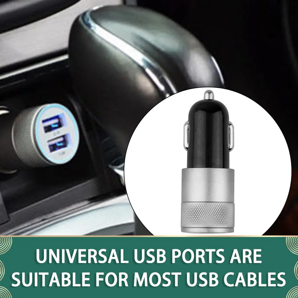 Сильный совместимый DC12-24V 2.1A 1.0A алюминиевый двойной usb-порт USB универсальный автомобильный адаптер зарядного устройства подходит для iphone6/6s/5