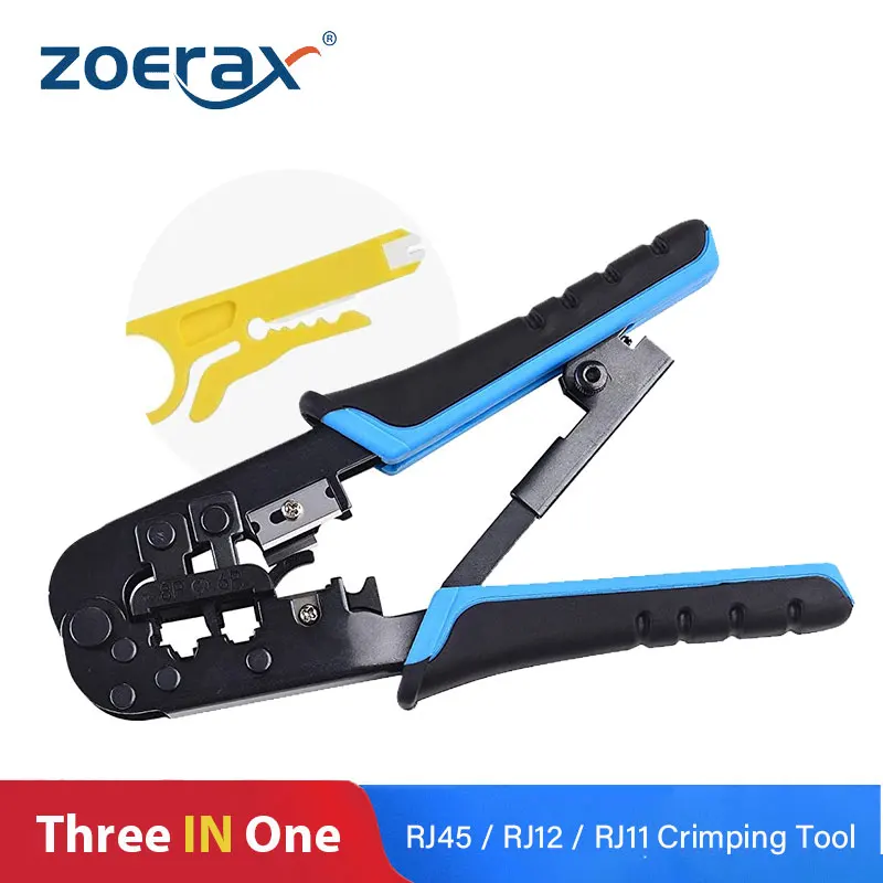 ZoeRax RJ45 Crimping Tool RJ45 Network Cutting Tools 8P RJ45 Crimper Cutter Stripper Plier for Modular RJ12 RJ11 Crimp Crimper chamfer plane Hand Tools