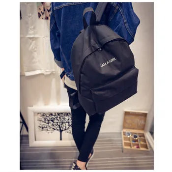 

Simple Solid Backpack For Women Men New Simple Fashion Embroidered Letters Canvas Shoulder Bag Female Korean Version Student Bag