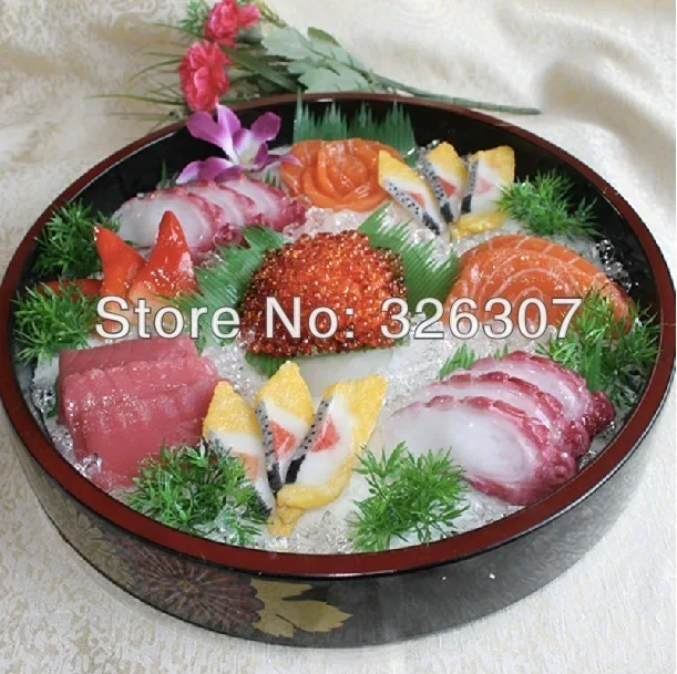 

Artificial food large Japanese food simulation model deep dish sashimi false sample cuisine restaurant dishes simulation sushi