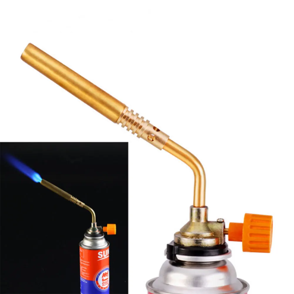 

Durable Flamethrower BBQ High Torch Tool 1300 (℃) Butane Gold Lighter Burner Camping Blow Torch