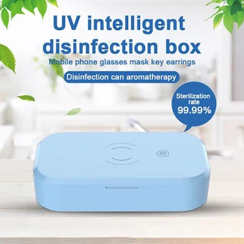 

Cellphone Sterilizer Box UV Sanitizer Cleaner Aromatherapy Function Disinfector for iPhone,Samsung ,Android Device,Keys Jewel