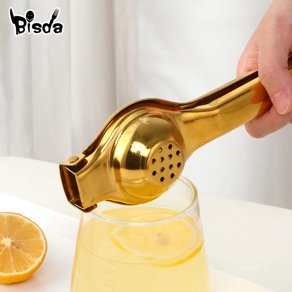 1PC Stainless steel Lemon Squeezer Golden Manual Fruit Juicer