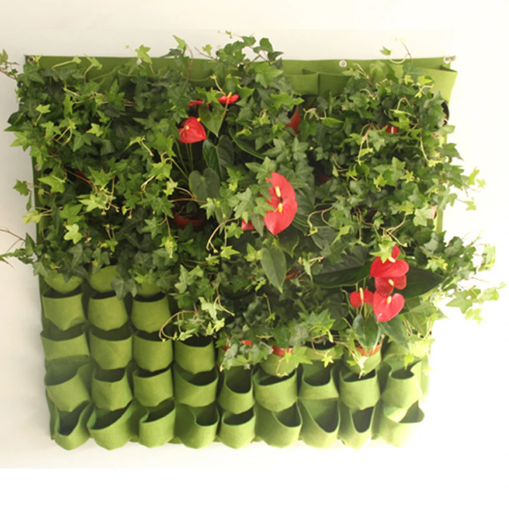 

Hanging Type Non-woven Fabrics Plant Pot Bag 9 Grid 36 Grid Green Botany Wall Cultivation Gardening Growth Bag Garden Decoration