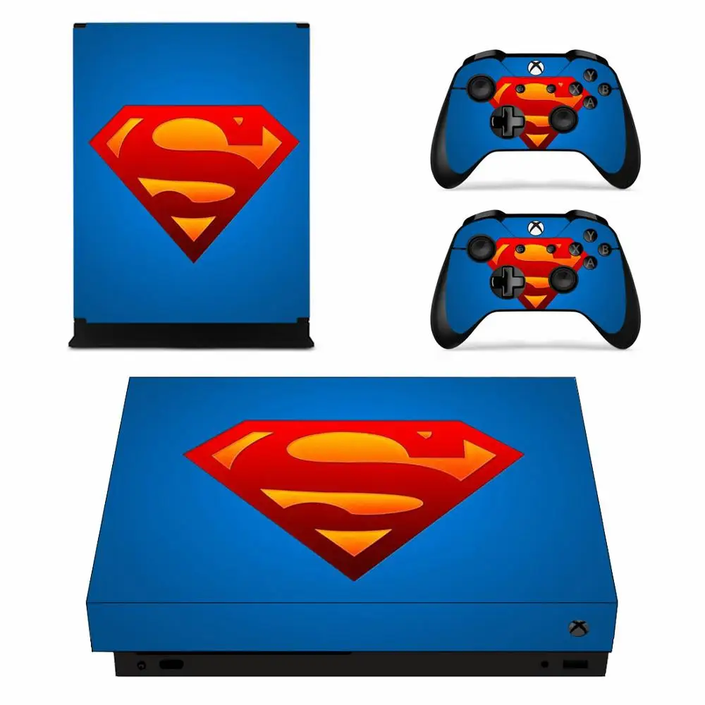 YSX1X2458 Наклейки СУПЕРМЕНА для Xbox One X виниловые наклейки для кожи наклейки для Xbox one X консоли пульты дистанционного управления - Цвет: YSX1X2458