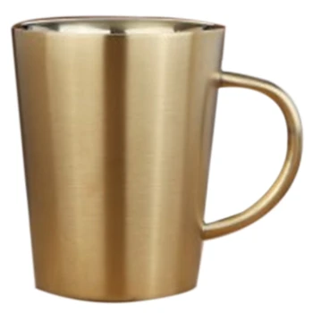

340 Ml Stainless Steel Copper Plated Coffee Cup Double Layers 304 High Temperature Resistance Milk Tea Mug Gold